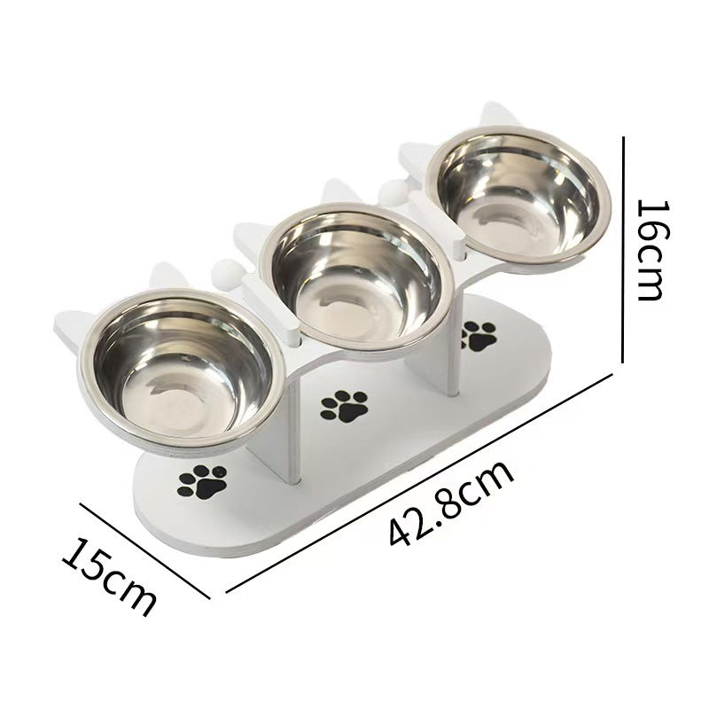 🍲🐕50% OFF – Limited Time!Anti-Slip Elevated 3-Bowl Pet Feeder – Raised Design Protects Joints, 3 Bowls for Food, Water & Treats! | No More Spills or Sliding