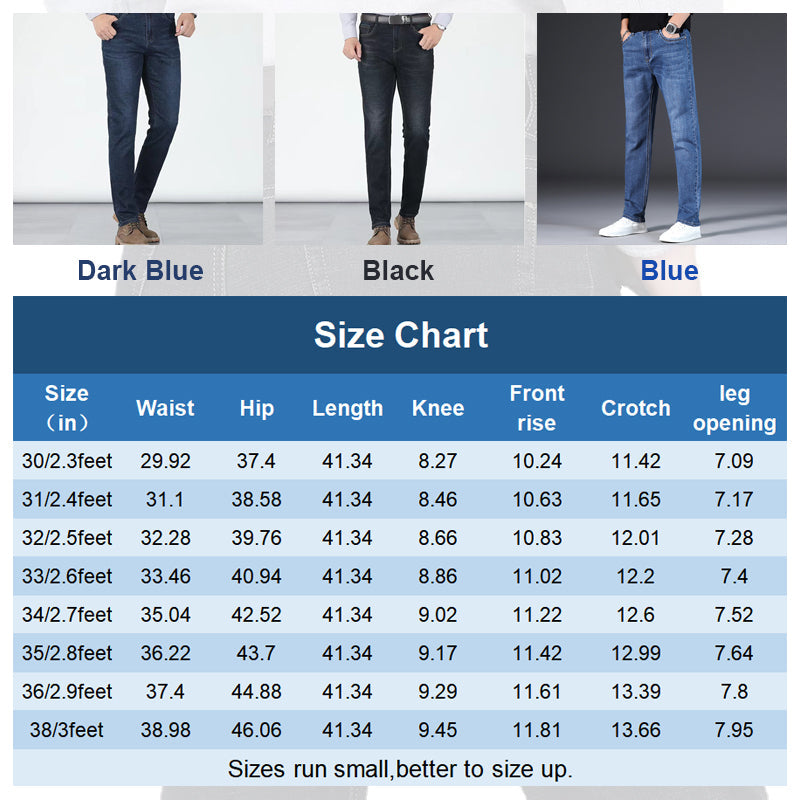 📢📢50% OFF !! ⏰Men's Elastic High Waist Straight Leg Jeans – Stretch Cotton, Breathable, Classic Fit ✨