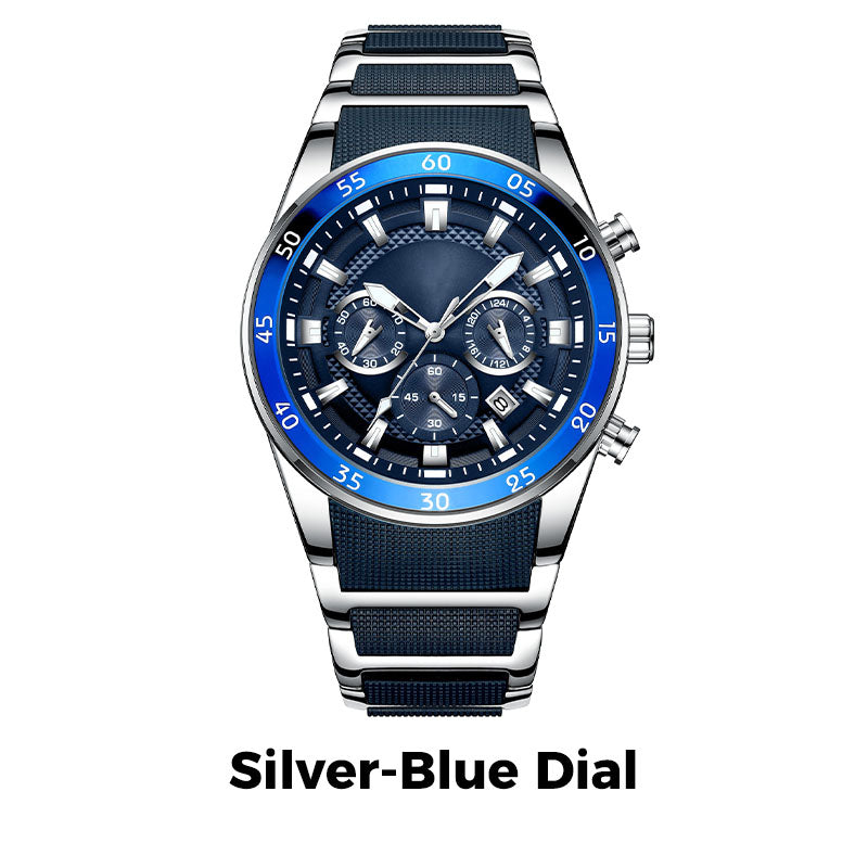 ⌚ 50% OFF NOW! ✨ Men's Waterproof Multifunctional Quartz Watch – Chronograph Design, Luminous Hands & Stainless Steel 🌊