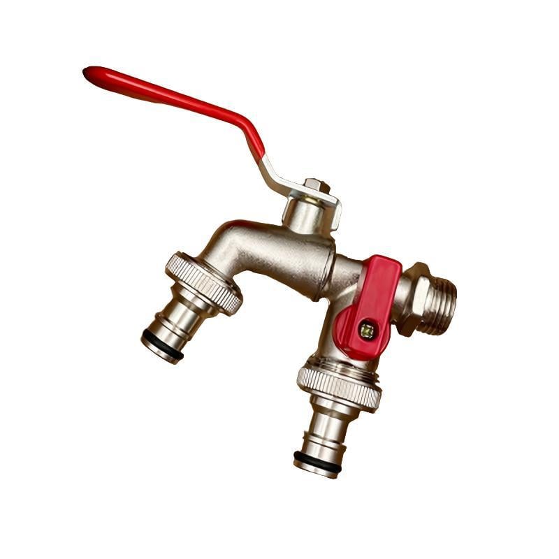 🔥Hot Sale 50% OFF🔥Universal Stainless Steel Double Outlet Garden Water Faucet