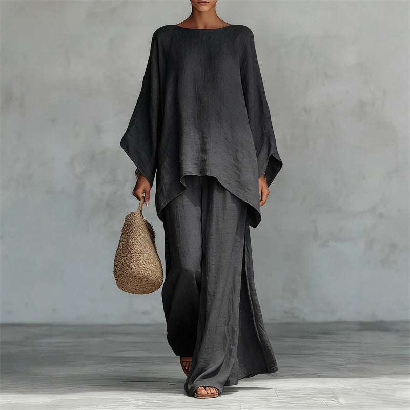 ๐ 50% OFF NOW! โณ Women's Loose Fit Long Sleeve Top & Wide Leg Pants Set โ Breathable, flowy & perfect for lounging, travel or casual elegance ๐งโโ๏ธ
