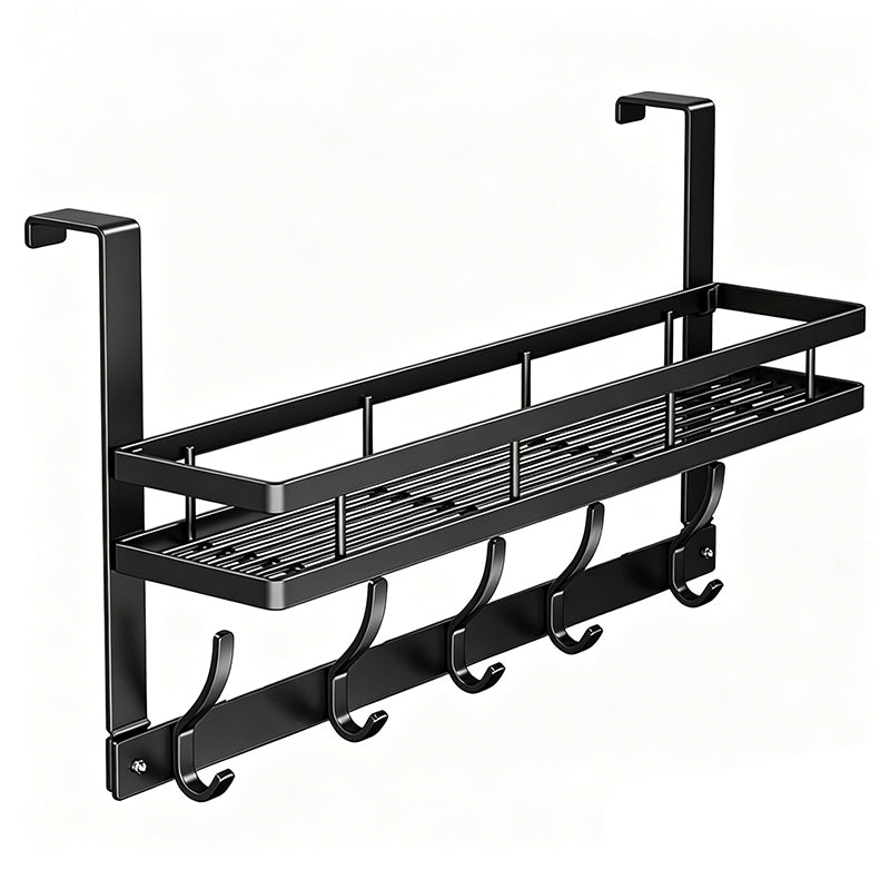 ✨ Over-Door Hooks & Storage Basket – Heavy-Duty Carbon Steel Holds 50 lbs, Tool-Free Snap-On Installation & Detachable Basket – Space-Saving Organizer for Towels, Coats & Bags 🧺