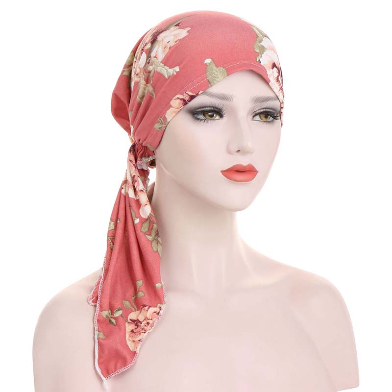 ๐ 50% OFF! โจ Women's Floral Print Pre-Tied Head Scarf Turban โ Soft, Elastic, Versatile ๐ธ