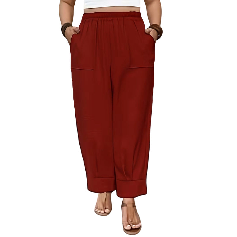 ๐ 50% OFF! โจ Women's Cuffed Ankle Pants โ Elastic Waist, Relaxed Fit, Patch Pockets ๐ฟ