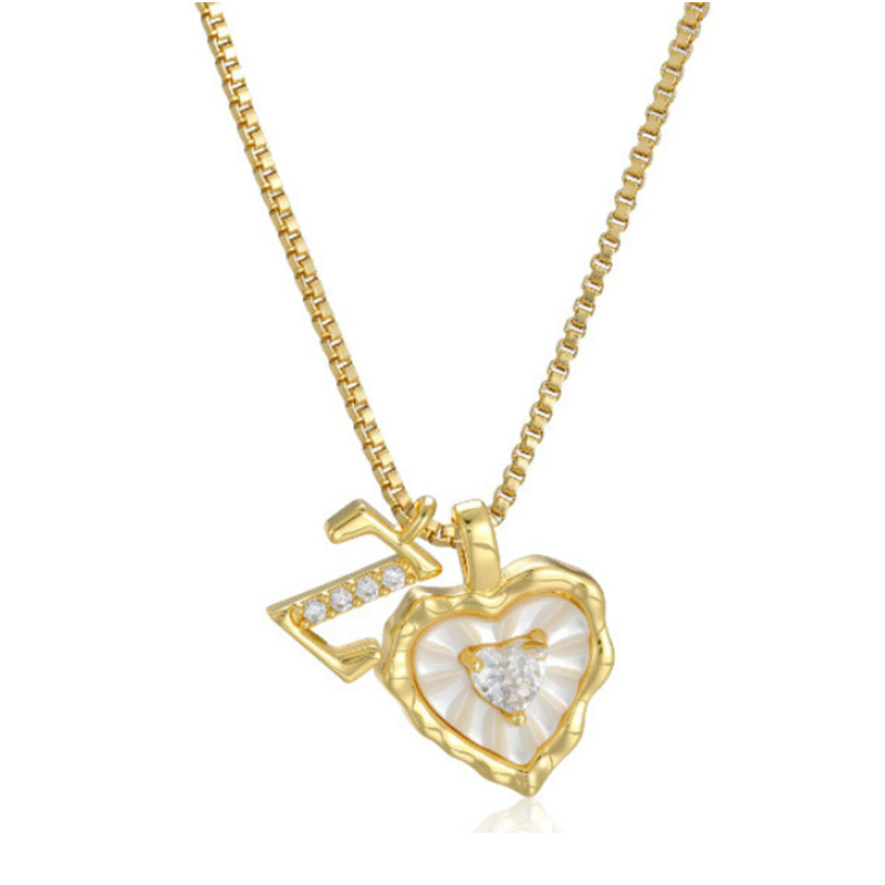 ๐ LIMITED-TIME 50% OFF! ๐ฅ Heart Shaped Letters Micro Pave Chain Necklace โ Initial Pendant, Titanium Steel, Adjustable โจ