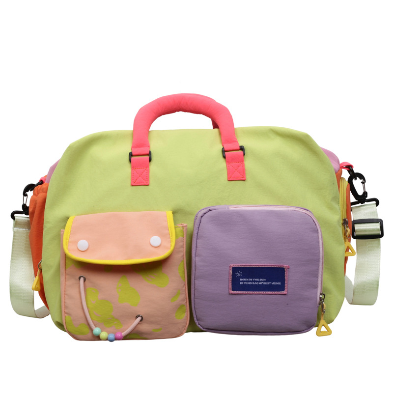 ๐ 50% OFF NOW! ๐ Casual Color Block Overnight Bag โ Spacious & durable โ Perfect for gym, travel or weekend trips โ lightweight with carry handles ๐งณ