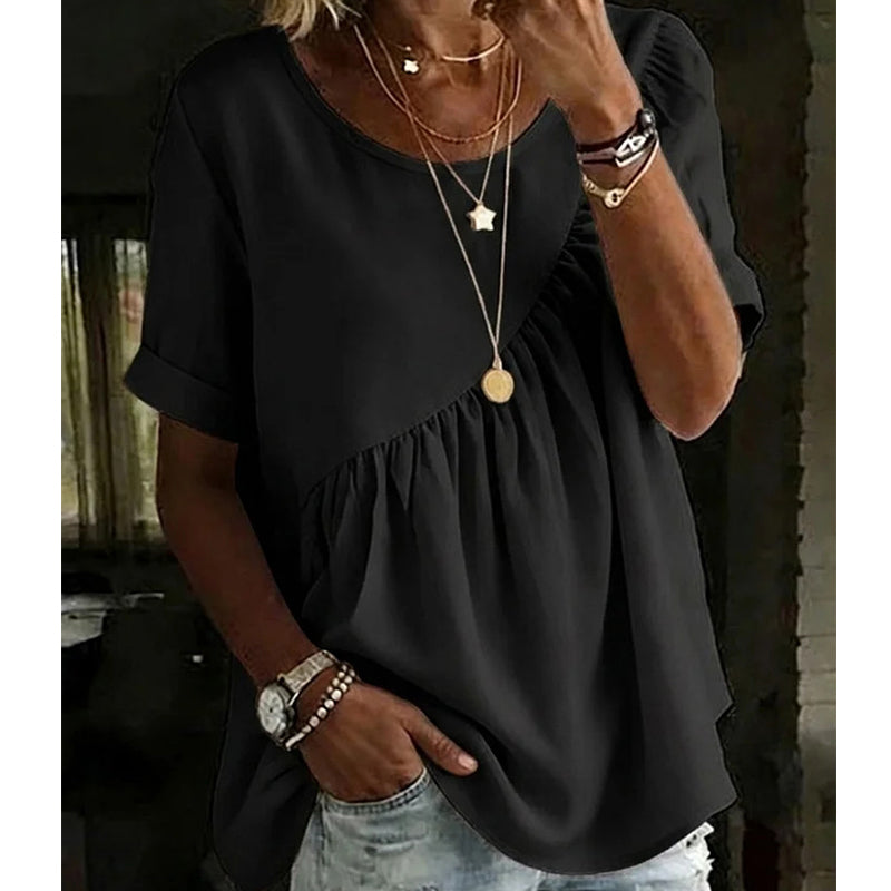 ๐ 50% OFF NOW! ๐ธ Women's Short Sleeve Tiered Tunic Top โ Lightweight & flowy โ Perfect for summer layering or casual chic โ comfortable and feminine โจ๐ฟ