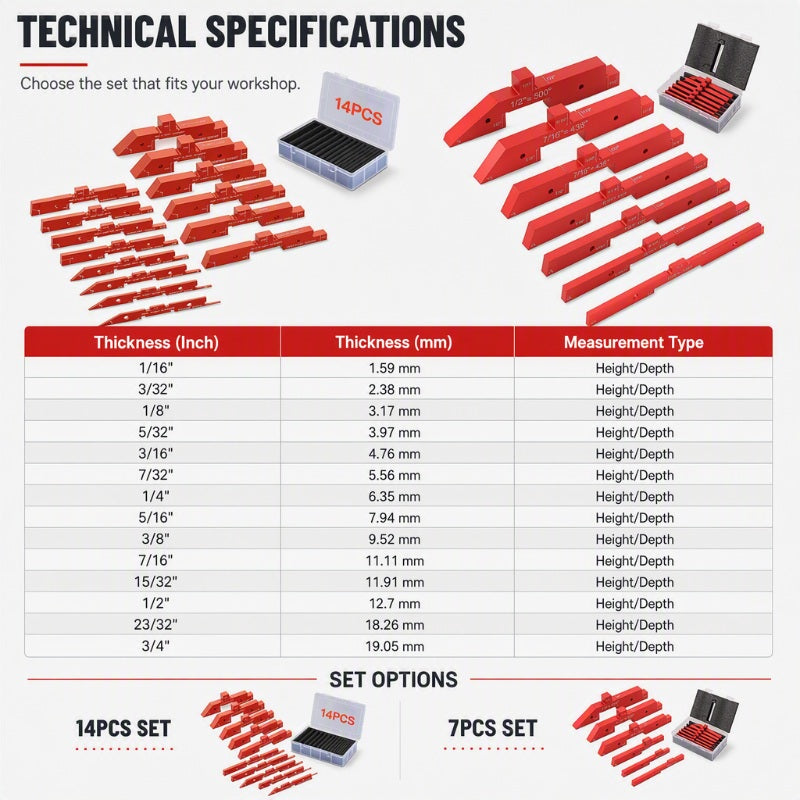 Woodworking Setup Blocks – Aluminum, high precision & quick calibration ✨