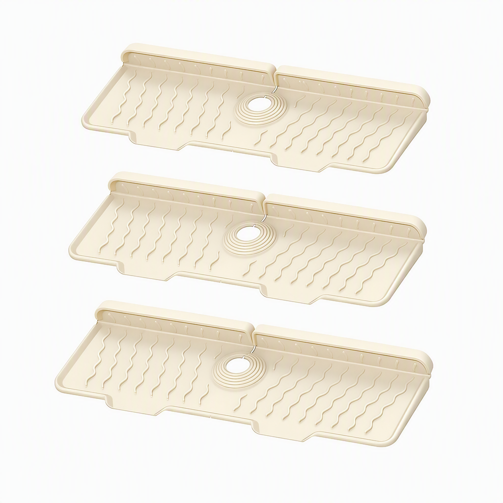 🧽 Food Grade Silicone Faucet Splash Guard Mat – Drain Fast, Flexible, Cuttable ✨
