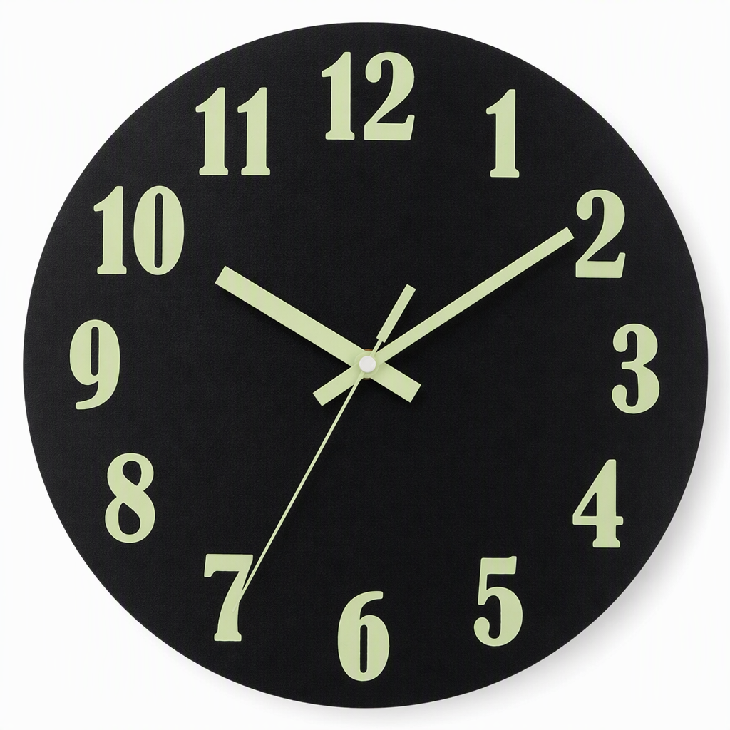 📢📢50% OFF !! ⏰12-Inch Silent Wooden Wall Clock – Luminous Glow & MDF Wood Grain✨