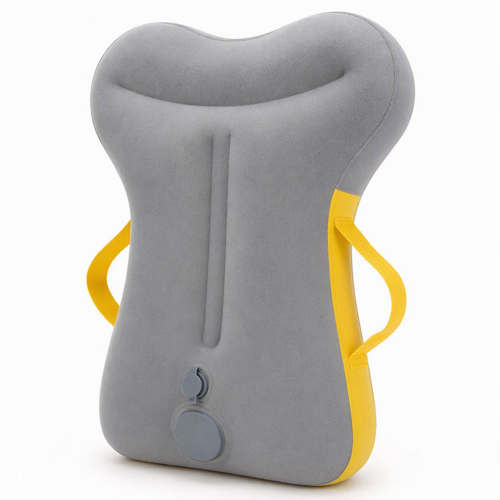 Portable Inflatable Travel Pillow Foldable Upright Face Down Sleeping Pillow for Airplane Car Camping and Office Naps
