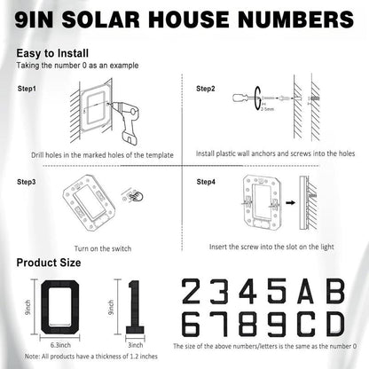 🔥Last Day 50% OFF🔥Solar Lighted House Numbers LED Numbers, Waterproof for Outside
