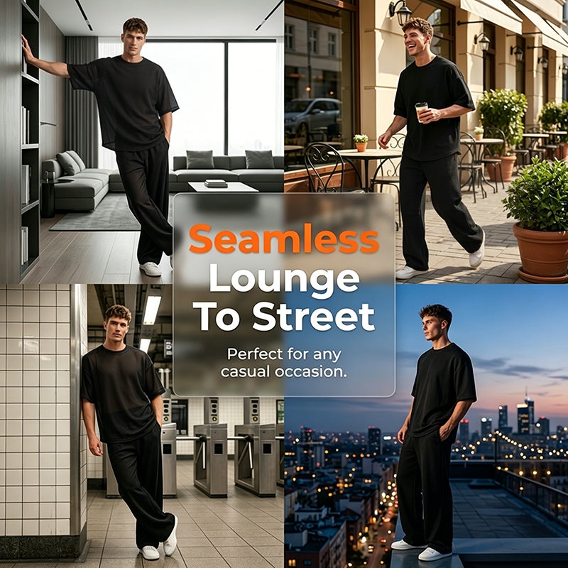 ⭐ -50% ⭐ Free Shipping! Men's T-shirt + Wide-Leg Pants Two-Piece Set 👖