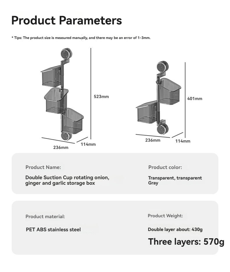 🔥Hot Sale🔥Perforated Suction Cup Spice Storage Rack（50% OFF）