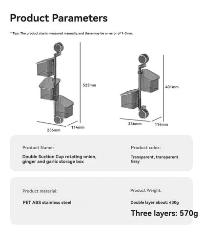 🔥Hot Sale🔥Perforated Suction Cup Spice Storage Rack（50% OFF）