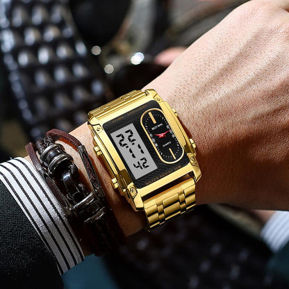 ⏳Limited Time Special 50% OFF💥🎁Men's Square Creative Dual-Movement Multifunctional Sports Watch