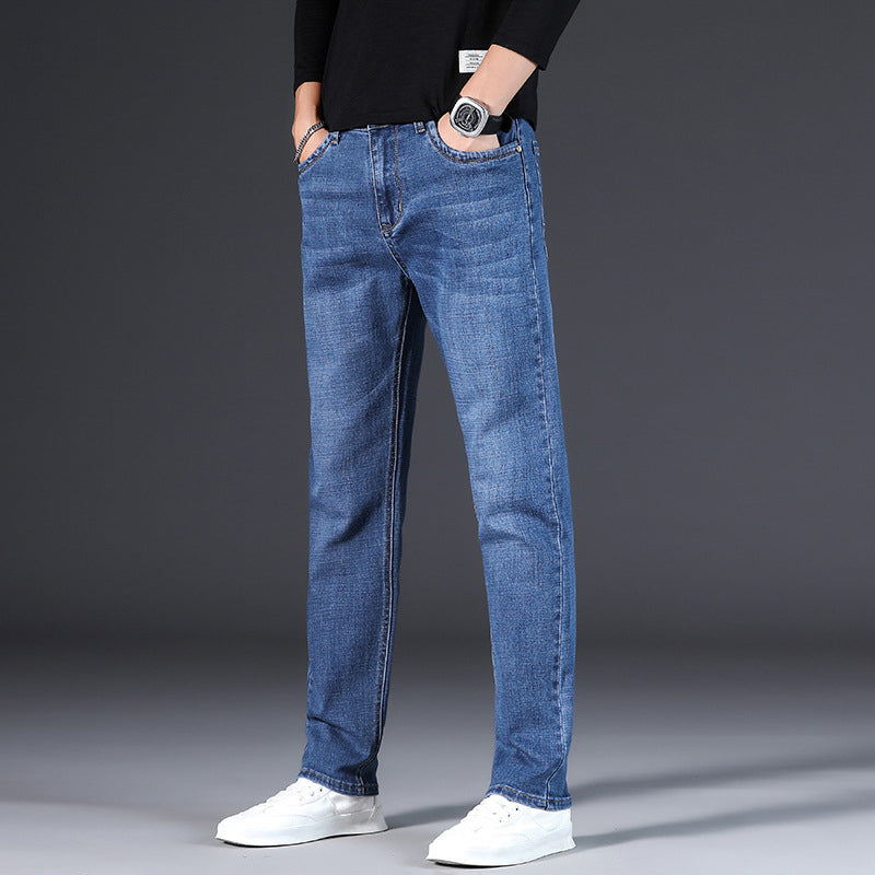 📢📢50% OFF !! ⏰Men's Elastic High Waist Straight Leg Jeans – Stretch Cotton, Breathable, Classic Fit ✨