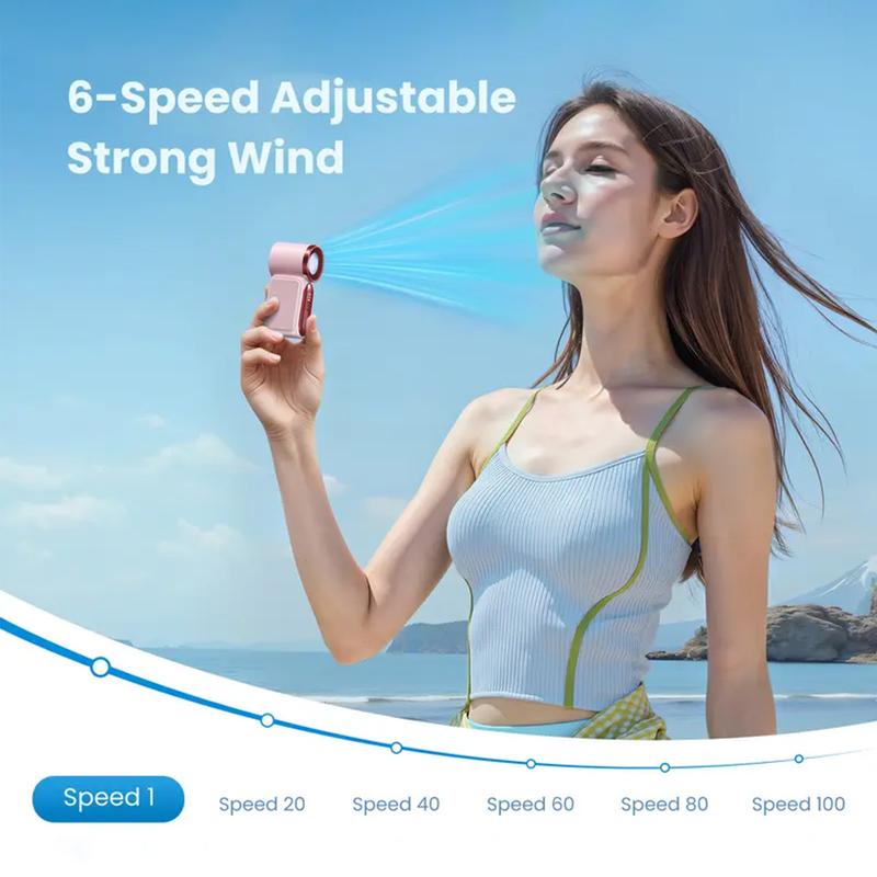 🌬️ Buy 1 Get 1 Free⭐Turbo Handheld Fan – LED Display, 6 Speeds, 3000mAh 🔋