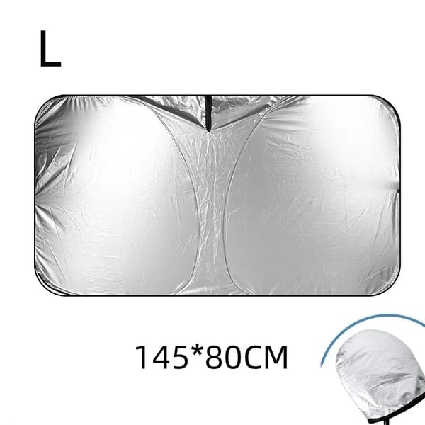 🚗 LIMITED-TIME 50% OFF! ✨ Windshield Sunshade Foldable Sun Shield – UV Protection, Includes Steering Wheel Cover, Pouch ☀️