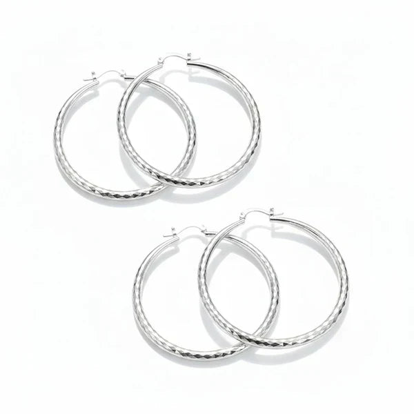 🌸 50% OFF NOW! 🌸 Diamond-Cut Hoop Earrings for Women – Elegant, Sparkling 💎ond-Cut Hoop Earrings for Women