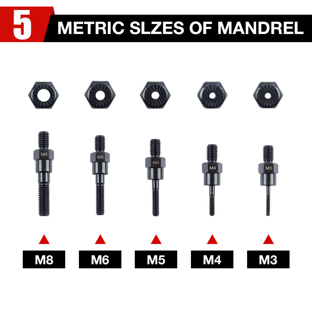 🔥M3-M8 Electric Rivet Gun Adapter Kit – Power Drill Attachment for Blind Rivets