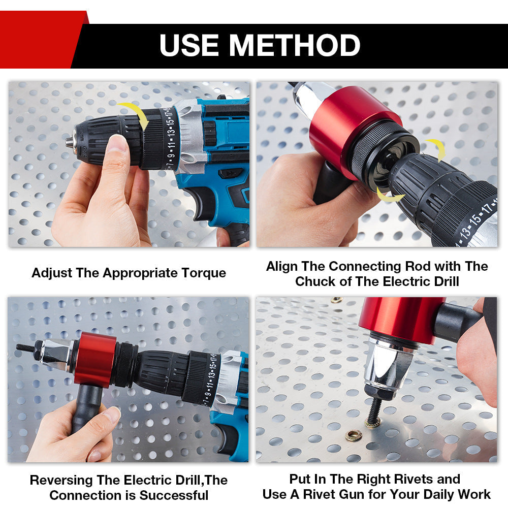 🔥M3-M8 Electric Rivet Gun Adapter Kit – Power Drill Attachment for Blind Rivets