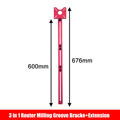 🔧50% OFF! ✨ 3-in-1 Router Milling Groove Bracket – Adjustable, Inch/cm Scales, Modular Design 🛠️