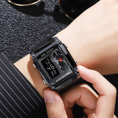 ⏳Limited Time Special 50% OFF💥🎁Men's Square Creative Dual-Movement Multifunctional Sports Watch