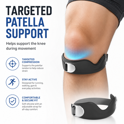🔥50% OFF！⏰️ Silicone Patella Knee Strap for Knee Pain Relief🦵