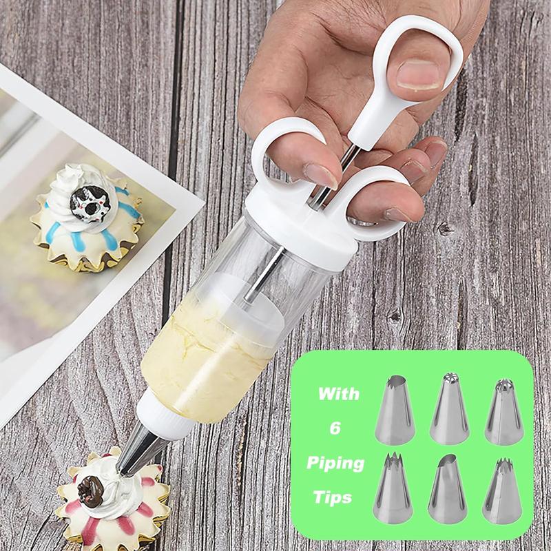 🎉 2026 Sale — Over 21,000 Sold! 🧁✨ Stop wrestling with messy piping bags — this stainless steel decorating gun fills, frosts, and finishes in seconds. 18 tips, one tool, endless creativity. 🍰