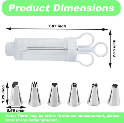 🎉 2026 Sale — Over 21,000 Sold! 🧁✨ Stop wrestling with messy piping bags — this stainless steel decorating gun fills, frosts, and finishes in seconds. 18 tips, one tool, endless creativity. 🍰