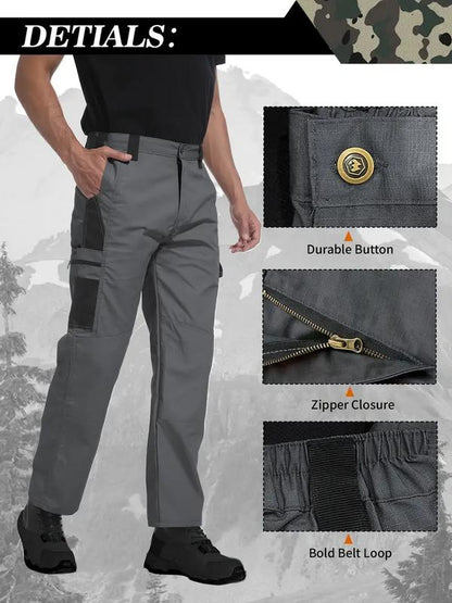 🏆Last Day Promotion：ONLY ￡25.99!!🔥Men’s 4-Season Outdoor Work Cargo Pants – Waterproof, Abrasion-Resistant & Travel-Ready