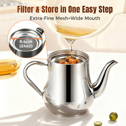 🍳50% OFF – Stainless Steel Oil Filter Pot – Strain, Store & Pour! | Reusable Filter + Durable Build | Keep Your Cooking Oil Clean & Fresh 🧈✨