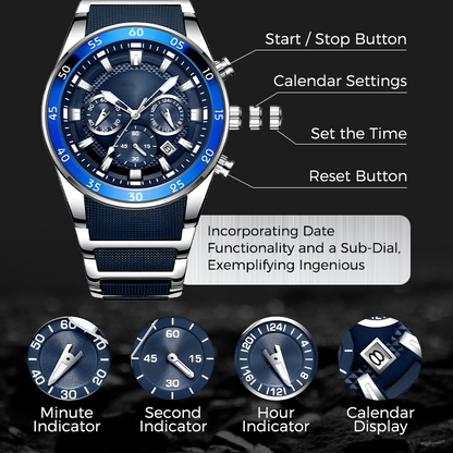 ⌚ 50% OFF! ⏳ Men's Waterproof Multifunctional Quartz Watch – Stylish & Durable ✨