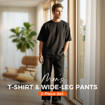 ⭐ -50% ⭐ Free Shipping! Men's T-shirt + Wide-Leg Pants Two-Piece Set 👖