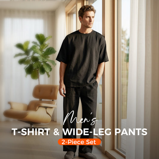 ⭐ -50% ⭐ Free Shipping! Men's T-shirt + Wide-Leg Pants Two-Piece Set 👖