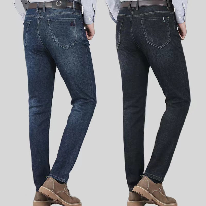 📢📢50% OFF !! ⏰Men's Elastic High Waist Straight Leg Jeans – Stretch Cotton, Breathable, Classic Fit ✨