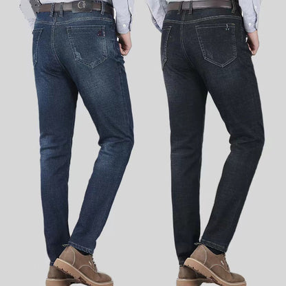 📢📢50% OFF !! ⏰Men's Elastic High Waist Straight Leg Jeans – Stretch Cotton, Breathable, Classic Fit ✨