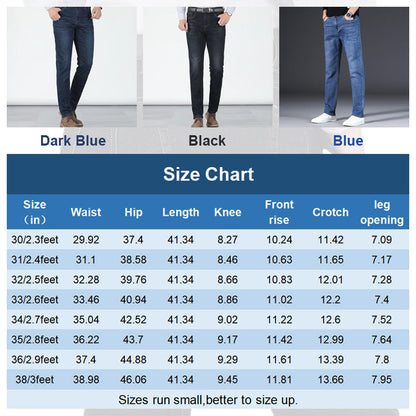 📢📢50% OFF !! ⏰Men's Elastic High Waist Straight Leg Jeans – Stretch Cotton, Breathable, Classic Fit ✨