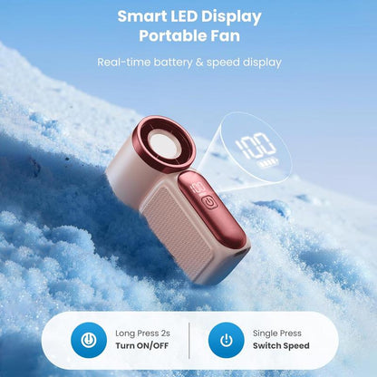 🌬️ Buy 1 Get 1 Free⭐Turbo Handheld Fan – LED Display, 6 Speeds, 3000mAh 🔋