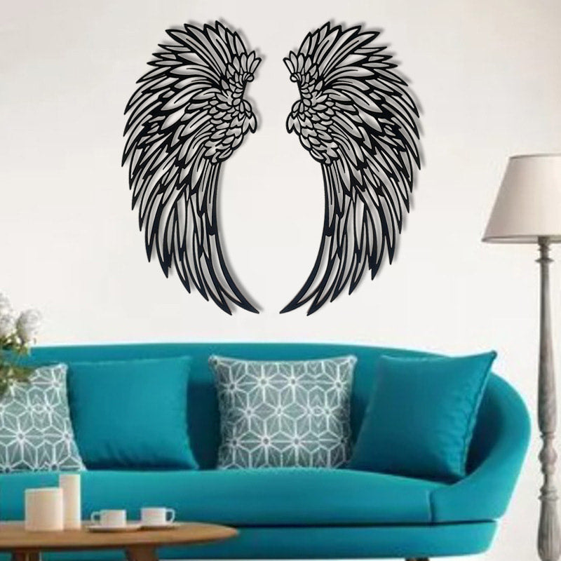 📢📢50% OFF🌟🌟Angel Wings Wall Art In Metal With LED Lights