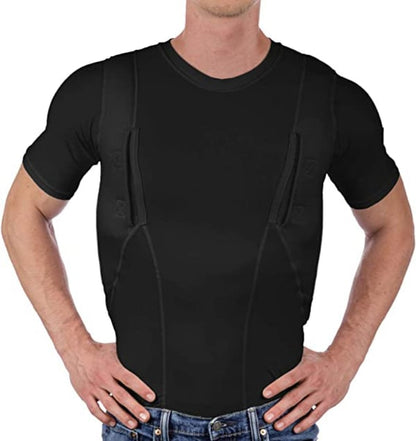 🎁 Sale 49% OFF⏳MEN'S CONCEALED LEATHER HOLSTER T-SHIRT (BUY 2 FREE SHIPPING)