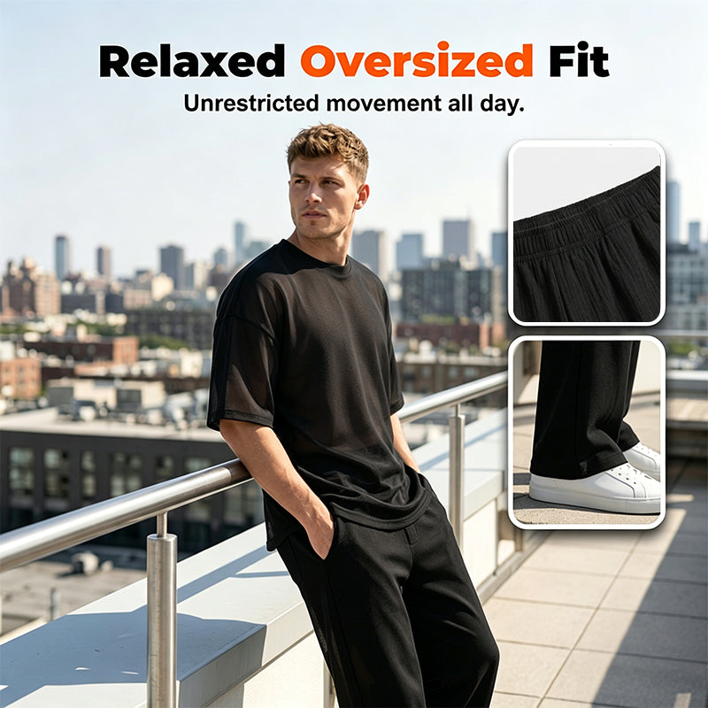 ⭐ -50% ⭐ Free Shipping! Men's T-shirt + Wide-Leg Pants Two-Piece Set 👖