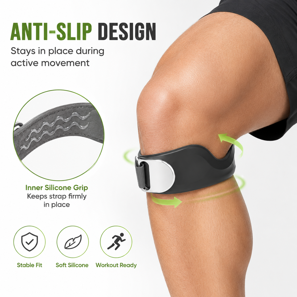 🔥50% OFF！⏰️ Silicone Patella Knee Strap for Knee Pain Relief🦵