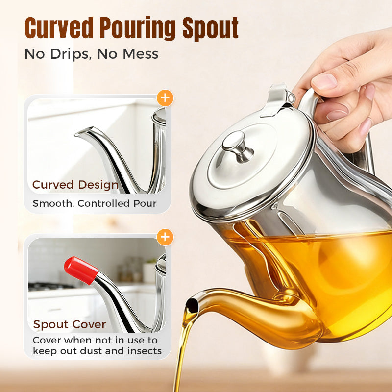 🍳50% OFF – Stainless Steel Oil Filter Pot – Strain, Store & Pour! | Reusable Filter + Durable Build | Keep Your Cooking Oil Clean & Fresh 🧈✨