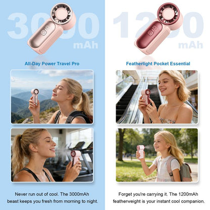 🌬️ Buy 1 Get 1 Free⭐Turbo Handheld Fan – LED Display, 6 Speeds, 3000mAh 🔋