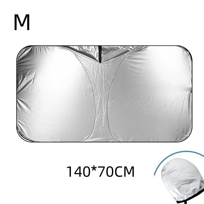 🚗 LIMITED-TIME 50% OFF! ✨ Windshield Sunshade Foldable Sun Shield – UV Protection, Includes Steering Wheel Cover, Pouch ☀️