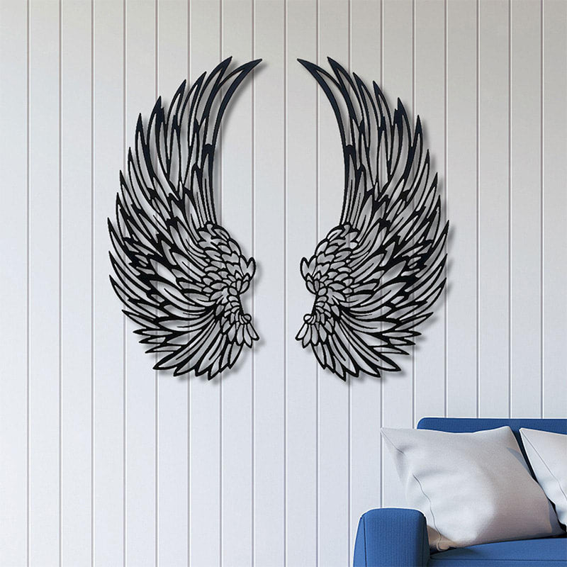 📢📢50% OFF🌟🌟Angel Wings Wall Art In Metal With LED Lights