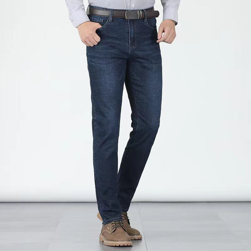 📢📢50% OFF !! ⏰Men's Elastic High Waist Straight Leg Jeans – Stretch Cotton, Breathable, Classic Fit ✨