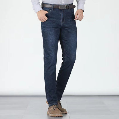 📢📢50% OFF !! ⏰Men's Elastic High Waist Straight Leg Jeans – Stretch Cotton, Breathable, Classic Fit ✨